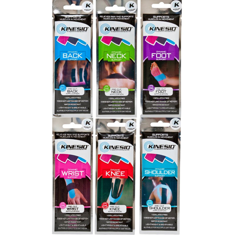 Kinesio Tex Pre-Cut Application - Latex-Free, Water-Resistant