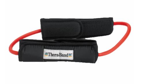 TheraBand Professional Latex Resistance Tubing, 12 Inch Loop With Padded Cuffs