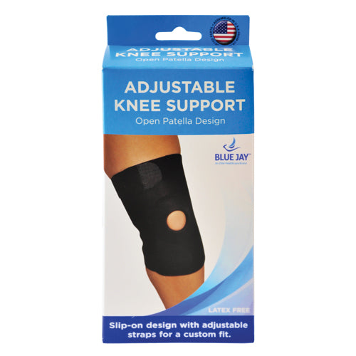 Blue Jay Adjustable Knee Support, Open Patella Design