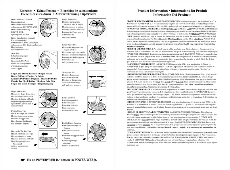 POWER-WEB 14" Latex - Finger, Hand, Wrist, and Forearm Exerciser